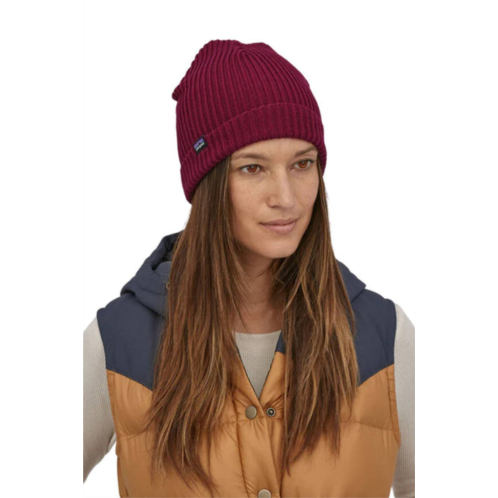 Patagonia unisex fishermans rolled beanie hat in wax red