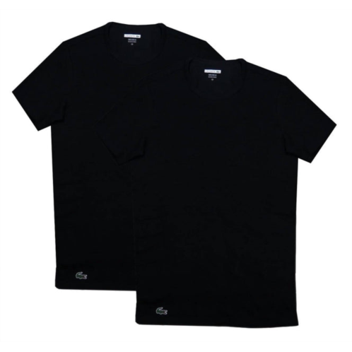 LACOSTE mens logo undershirt t-shirt 2 pack in black