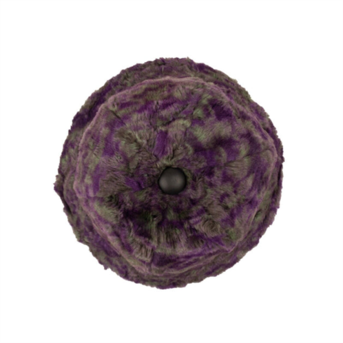 Needles uneven printed faux fur bermuda hat - purple/green