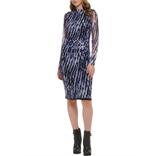 DKNY womens printed knee-length sheath dress