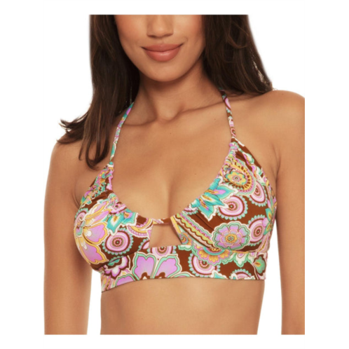 Becca by Rebecca Virtue womens printed removable padding bikini swim top