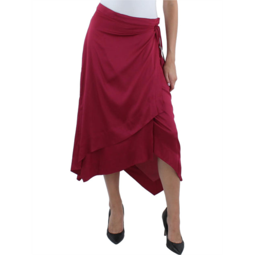 Donna Karan womens satin handkerchief hem wrap skirt