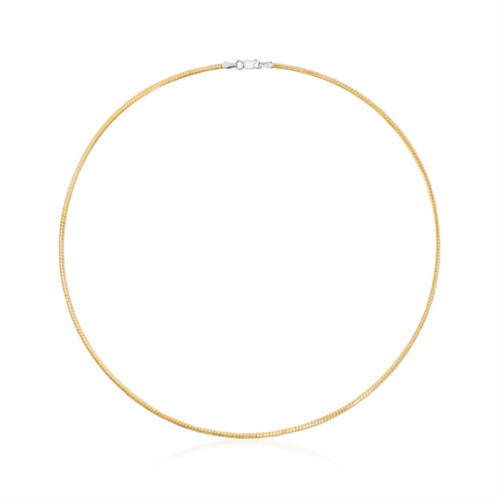 Ross-Simons italian 2mm reversible omega necklace in sterling silver and 18kt gold over sterling