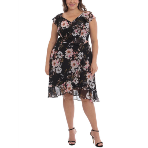 London Times womens floral print polyester wrap dress