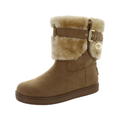 GBG Los Angeles adlea womens faux-suede slip-on winter & snow boots