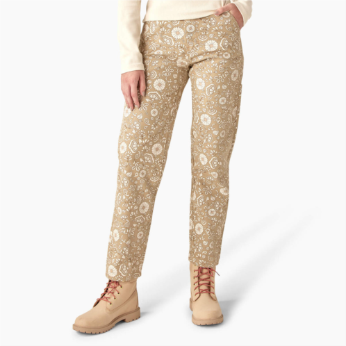 Dickies womens ellis floral duck canvas pants