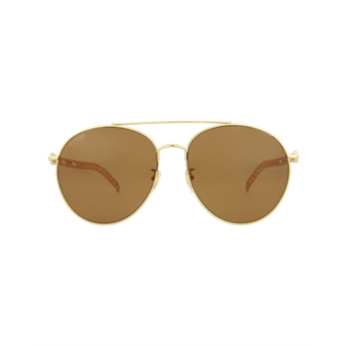 Gucci round/oval-frame metal sunglasses