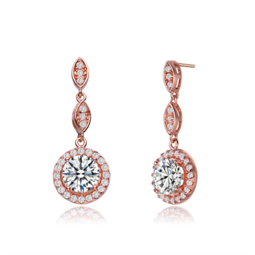 Genevive cz sterling silver rhodium plated dangling earrings