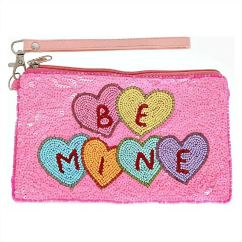 Sophia Collection womens be mine seed bead wristlet in multi colored