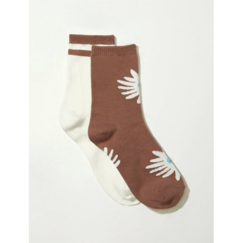 Lucky Brand bloom crew sock 2 pk