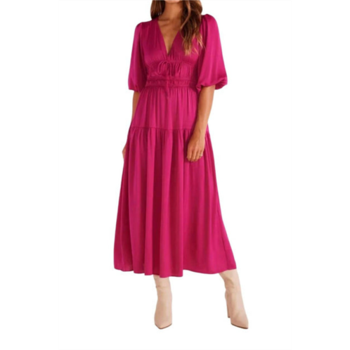 MINKPINK safira midi dress in berry