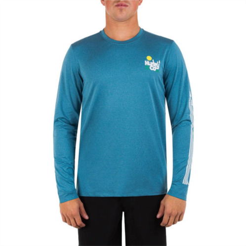 Hurley mens h20-dri easton coastal exploration upf long sleeve in rift blue