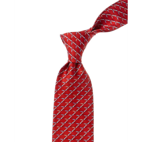 Salvatore Ferragamo ferragamo red paintbrushes silk tie