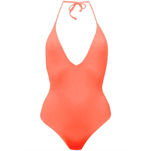 Onia women nina halter strap one-piece bathing suit in salmon pink