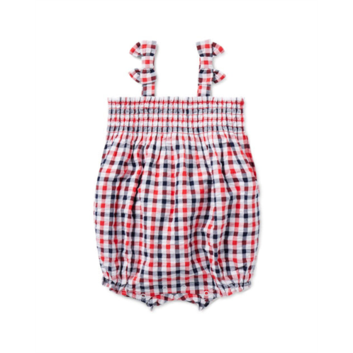 Janie and Jack the gingham smocked baby romper