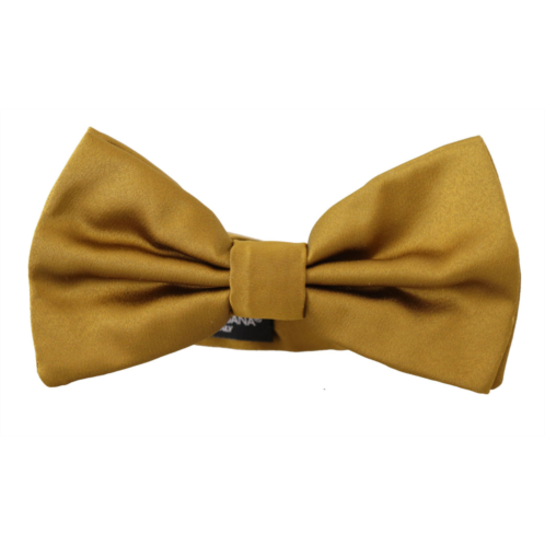 Dolce & Gabbana elegant mustard silk bow mens tie