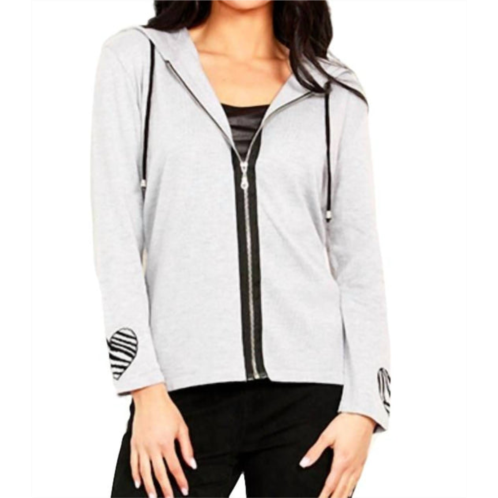 ANGEL love zip hoodie in silver