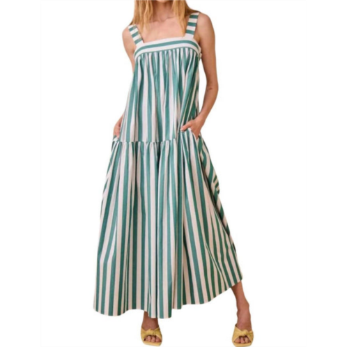 HUNTER BELL tula dress in emerald stripe