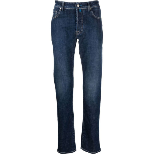 Jacob Cohen exclusive indigo straight leg jeans with bandana mens detail