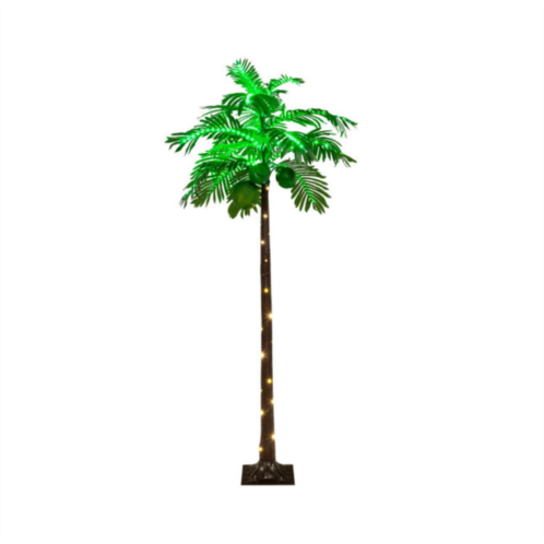 Hivvago 6 ft led lighted artificial palm tree hawaiian style tropical with water bag