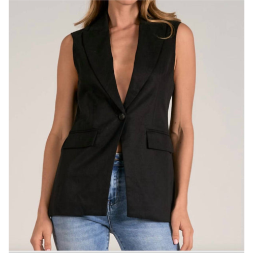 ELAN vest with long lapel in black