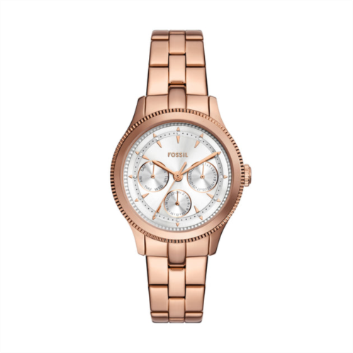 Fossil womens brynn multifunction, rose gold-tone stainless steel watch