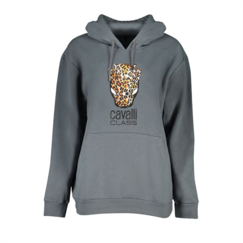 Cavalli Class elegant hooded fleece sweatshirt in womens