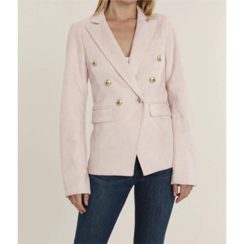 DOLCE CABO faux suede double breasted blazer in pale pink