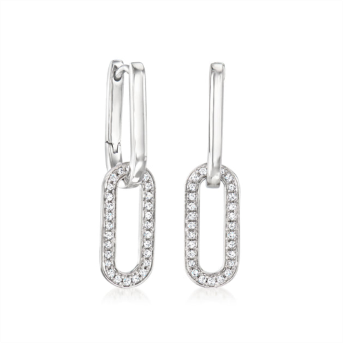 RS Pure by ross-simons diamond paper clip link removable drop earrings in sterling silver