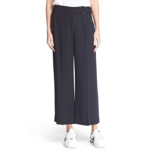 A.L.C. womens emily gaucho mid-rise belted pants in navy