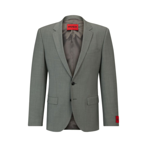 HUGO slim-fit jacket in patterned super-flex fabric