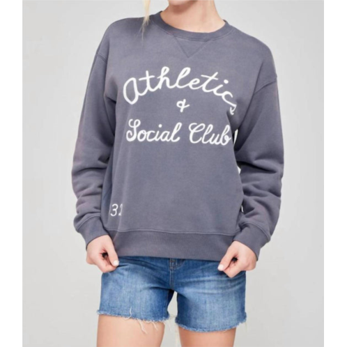 WILDFOX athletics and social club cody sweatshirt in faded indigo