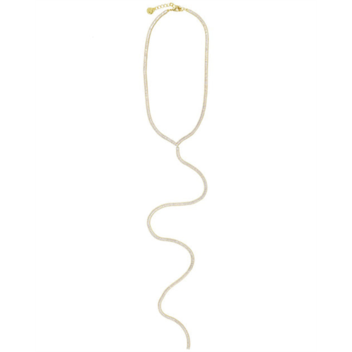 Cloverpost jana 14k plated cz tennis lariat necklace