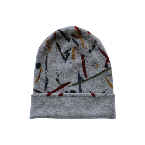 Autumn Cashmere cashmere paint splatter beanie in cement