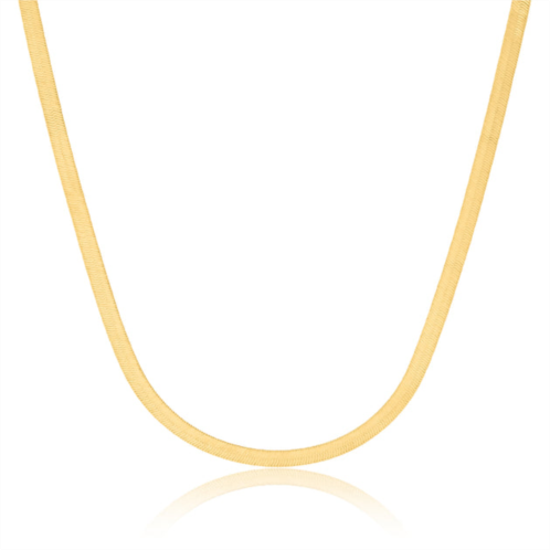 MAXCOLOR 14k yellow gold herringbone chain necklace