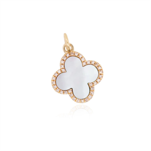 The Lovery mother of pearl diamond clover charm