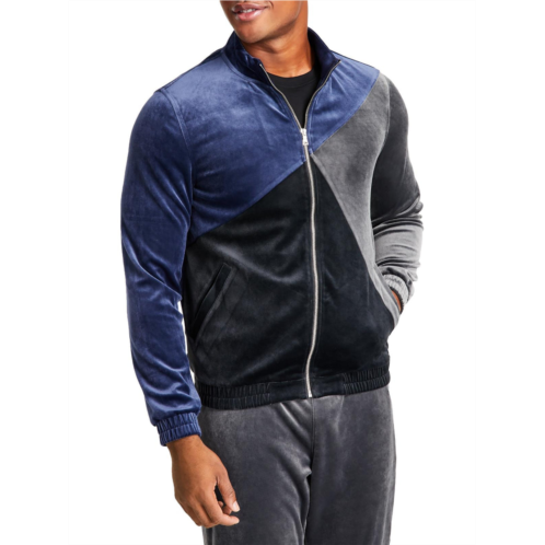 INC mens velour colorblock track jacket