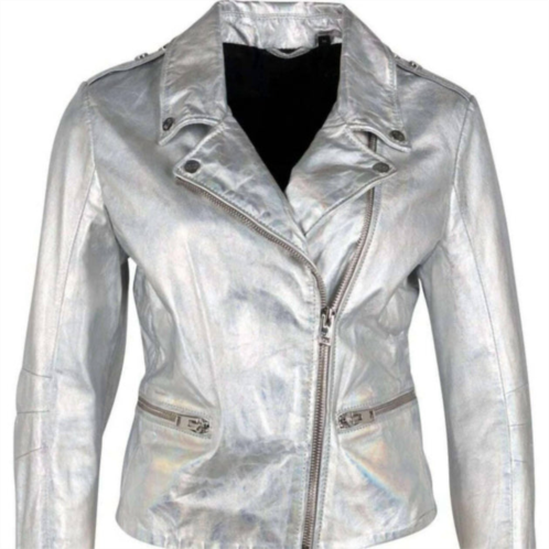 MAURITIUS womens adeni leather jacket in unicorn