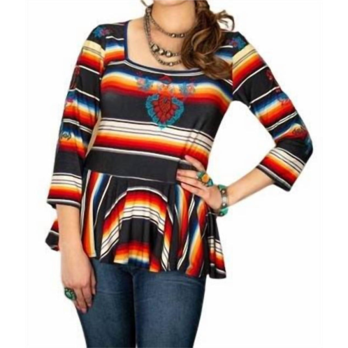 Vintage Collection sunrise saltillo peplum top in multi