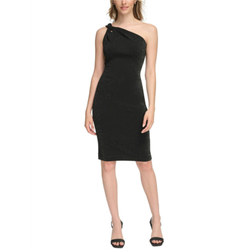 Calvin Klein womens one shoulder midi cocktail and party dress