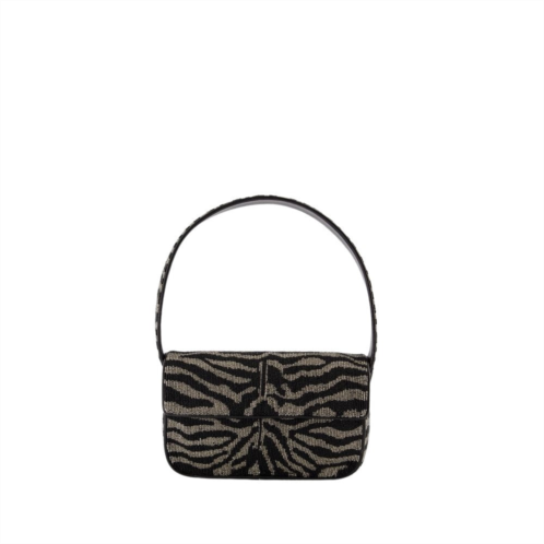 Staud tommy beaded shoulder bag - synthetic leather - black