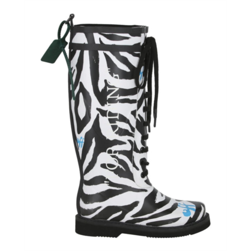 Off-White zebra print rain boots