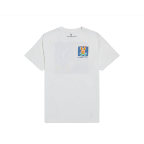 Psycho Bunny james bunny in a box white big and tall tee shirt b9u108s1pc-wht