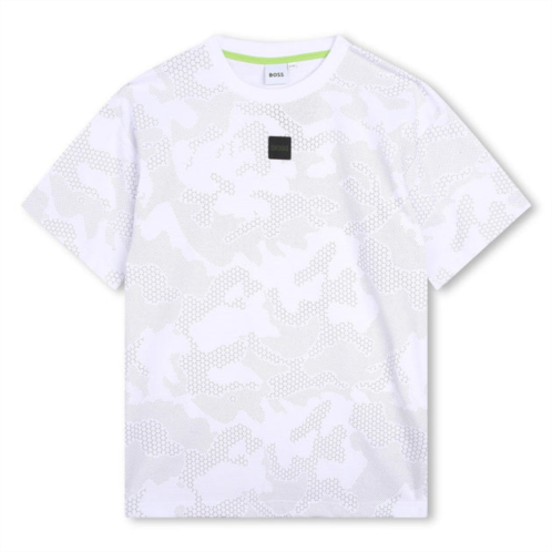 BOSS white reflective camouflage print t-shirt