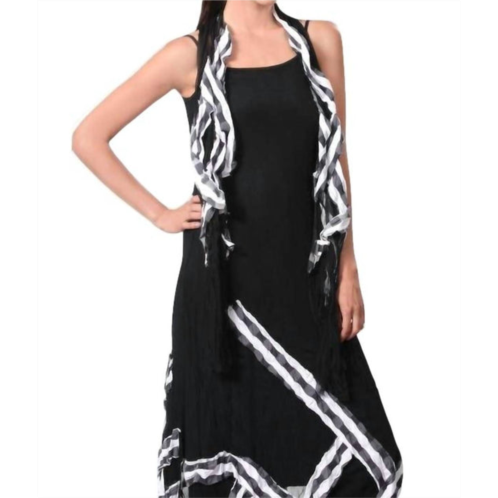 ANGEL checkerboard stripe maxi dress in black/white