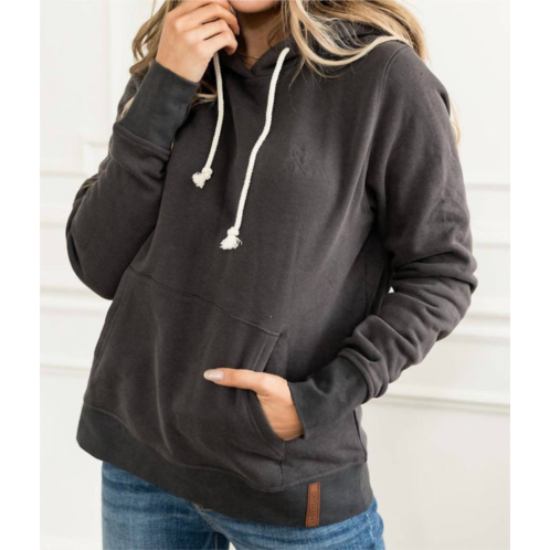 AMPERSAND AVE staple hoodie in charcoal