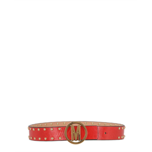 Moschino circle m gold stud belt