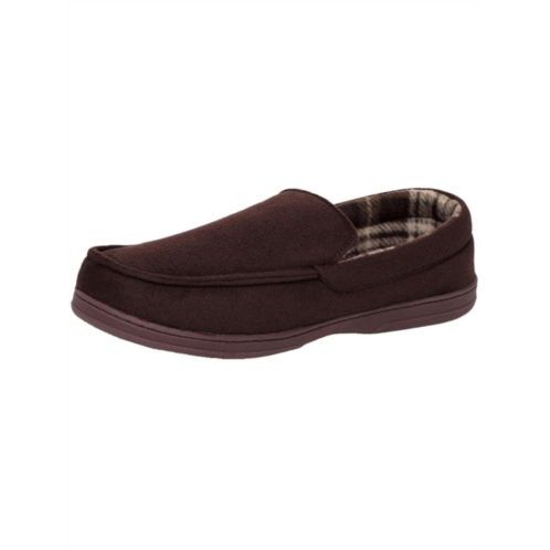 Khombu mens microsuede slip-on moccasin slippers