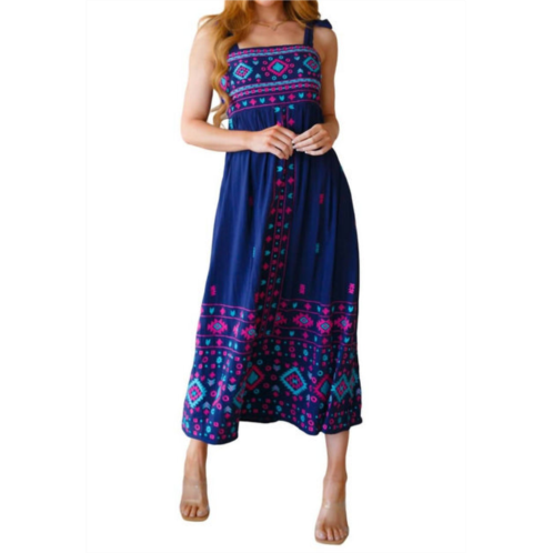 Savanna Jane midnight magic embroidered maxi dress in blue