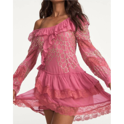 LoveShackFancy angora dress in wild rose